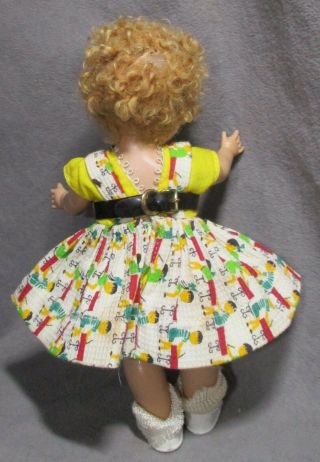 Vintage Clothes for Vogue Ginny Doll - 1954 Yellow Print Dress & Puffy Panties 3