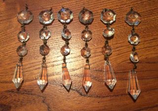 6 Vintage Lead Crystal Chandelier / Christmas Tree Drops 1