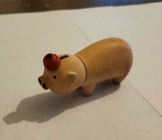Rare Vintage 3.  25 " Pig Animal Form Cigarette Lighter Collectible Pottery Look Nr