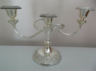 Vintage Silver Plated Candelabra - 3 Candle Holders - Made In England