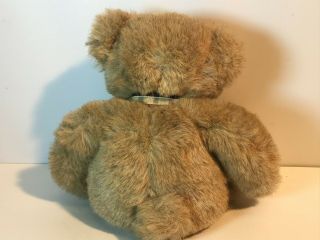 Vintage Teddy So Soft Bear with bow Russ Berrie Plush 11 