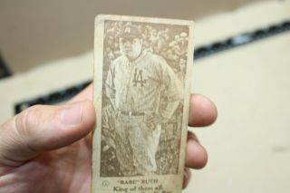 RARE 1920s BABE RUTH CANDY BASEBALL CARD COLLECT ALL 6 TO GET A SIGNED KING 3