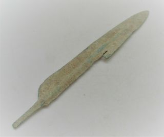 Hellenistic Ancient Greek Bronze Spearhead Rare Authentic War Object
