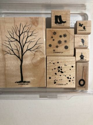 Stampin’ Up Branch Out Stamp Set Holiday Seasons Tree Swing Snow Rare Retired