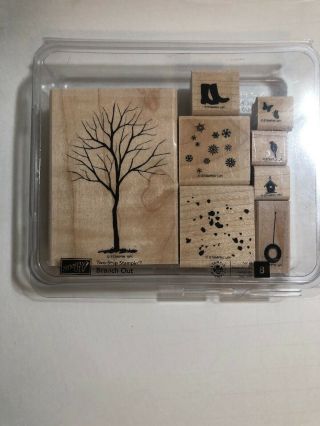 Stampin’ Up BRANCH OUT Stamp Set Holiday Seasons Tree Swing Snow RARE RETIRED 3