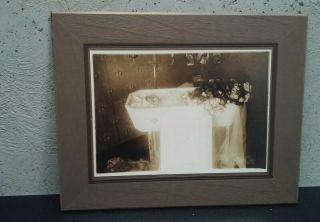 1918 Antique Post Mortem Child In Casket 8 X 10 Photograph Id