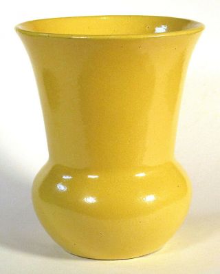 1910s 1920s Vintage Arts & Crafts Flaring Trumpet Vase Yellow Mission Style