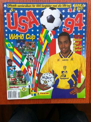 Swedish Edition Empty Panini World Cup Usa 94 Album 1994 Very Rare Soccer Ex