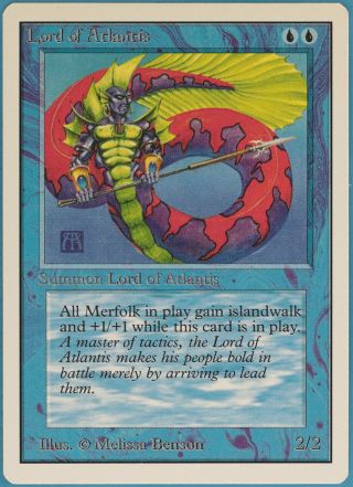 Lord Of Atlantis Unlimited Nm - M Blue Rare Magic Gathering Card (35510) Abugames