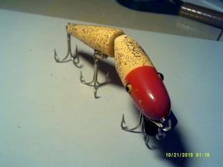 Vintage Wooden Pflueger Pal O Mine Fishing Lure Jointed 4 1/2 Inches Marked