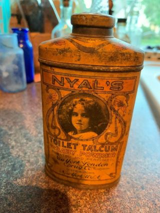 Nyal Toilet Talcum Tin Vintage And Very Rare
