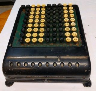 Antique Burroughs Calculator Vintage Mechanical Adding Machine - Missing Crank