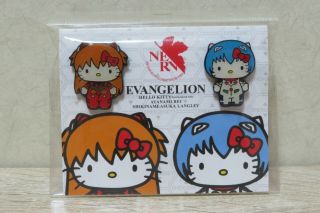 Rare 2012 Eva Evangelion X Sanrio Hello Kitty Rei Asuka Pins Pin Badge
