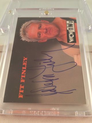 1998 Wcw Topps Fit Finley Autograph Rare Wwe Wwf Aew Nxt Full Name On Card