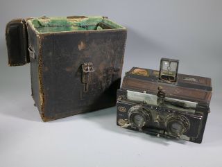 Rare Antique Gaumont French Stereo Stereoview Camera As Found
