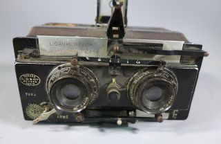 RARE ANTIQUE GAUMONT FRENCH STEREO STEREOVIEW CAMERA AS FOUND 3