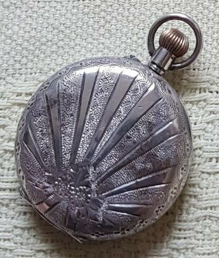 ANTIQUE VICTORIAN SOLID SILVER FULL HUNTER CASED POCKET WATCH FOB WATCH 2
