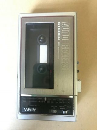 Vintage Aiwa Hs - J02 Rare Portable Stereo Cassette Recorder Radio