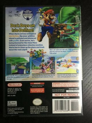 Mario Sunshine Nintendo GameCube 2002 GC Complete CIB Black Label Rare 3