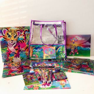 Lisa Frank Back To School Bag With Contents Rare 24 Items