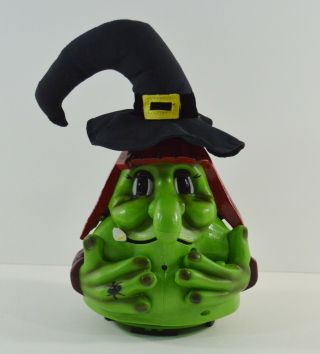 Gemmy Rare Halloween Animated Spinning Ghoul Green Witch Sings " Dizzy "