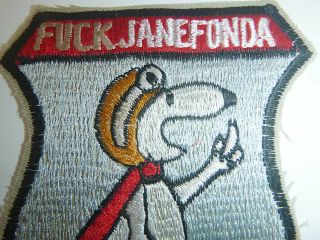 Snoopy Hates Jane Fonda - Rare Patch - Vietnam War - Usaf - 20th Tass - 1466