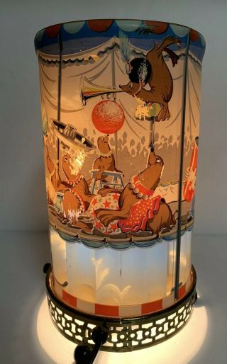 Rare Vintage Econolite Circus Clowns Motion Light Lamp 1958 No 655 2