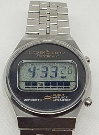Vintage Rare Citizen Crystron Lc Quartz Digital Watch 50 - 1077 Japan