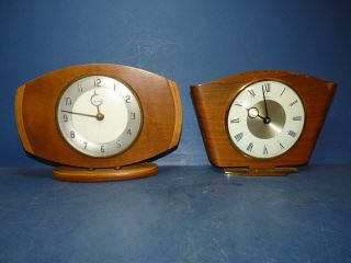 Bentima Clocks Windup Wood & Brass Mantle Vintage
