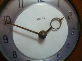 Bentima Clocks Windup Wood & Brass Mantle Vintage 3