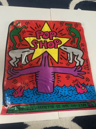 Rare Vintage 1980s Pop Shop Tote Bag Keith Haring Pop Culture Art Nyc Ny L@@k