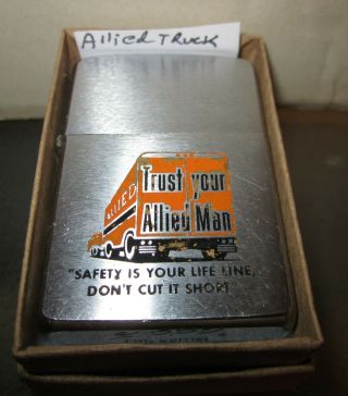 Vintage Rare 1962 Allied Moving Truck Zippo Lighter