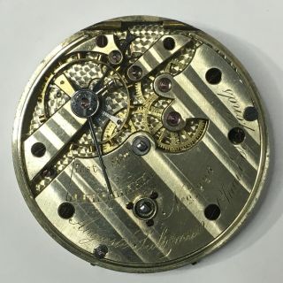 Rare Antique Auguste Saltzman Pocket Watch Movement With Dial & Hands.