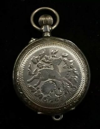 Antique Pocket Watch Size 5s Silver Case But Needs Work Probably Swiss