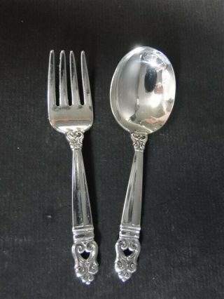 Royal Danish International Sterling Silver Baby Fork & Spoon Set No Mono