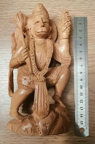 Handmade/carved Wooden - Hanuman Statue - Indian Hindu God - Vintage
