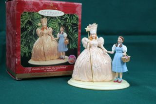 Rare Vintage Hallmark Wizard Of Oz Ornament Dorothy & Glinda The Good Witch