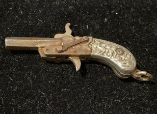 Antique Victorian Watch Fob Charm Pistol