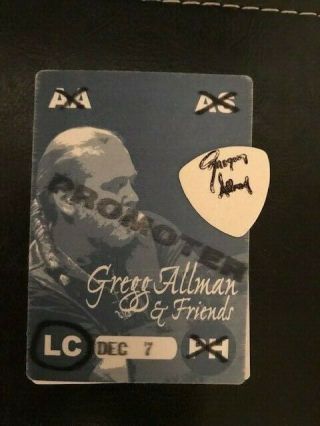 (( (greg Allman)) ) Backstage Pass And Guitar Pick ( (rare))