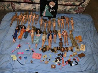 Rare Vintage 1960’s Barbie Dolls,  Case,  Accessories (ponytail?)