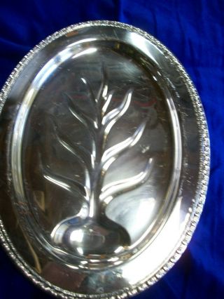 Vintage Wm Rogers Silver Plate 810 Serving Meat Platter Tray Tree of Life 2