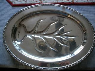 Vintage Wm Rogers Silver Plate 810 Serving Meat Platter Tray Tree of Life 3
