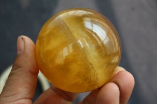Best 450g Rare Natural Yellow Fluorite Crystal Sphere Ball Healing