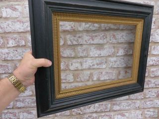 Vintage Old Picture Frame Black Fits A 14 Inch X 10 " Painting