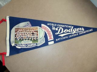 1963 Los Angeles Dodgers World Champions Pennant: Koufax Drysdale,  Rare Vintage