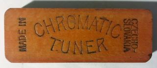 Rare Vintage Wood Chromatic Tuner Made In Czechoslovakia Harmonica Style