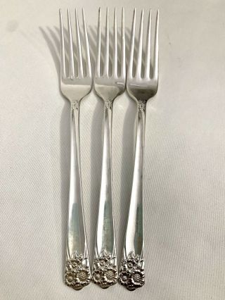 Wm Rogers & Son - April Pattern Is Silverplate - Set Of 3 Dinner Forks