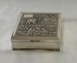 Vintage Indian Sterling Silver Cigarette Box