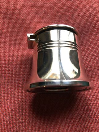 Silver Plated Mustard Pot With Blue Glass Liner