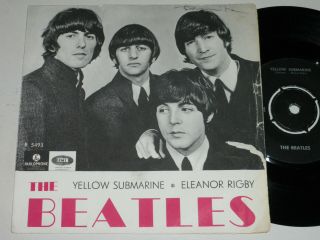 Very Rare The Beatles Single 45 Yellow Submarine Parlophone Sweden Vg,  /vg,